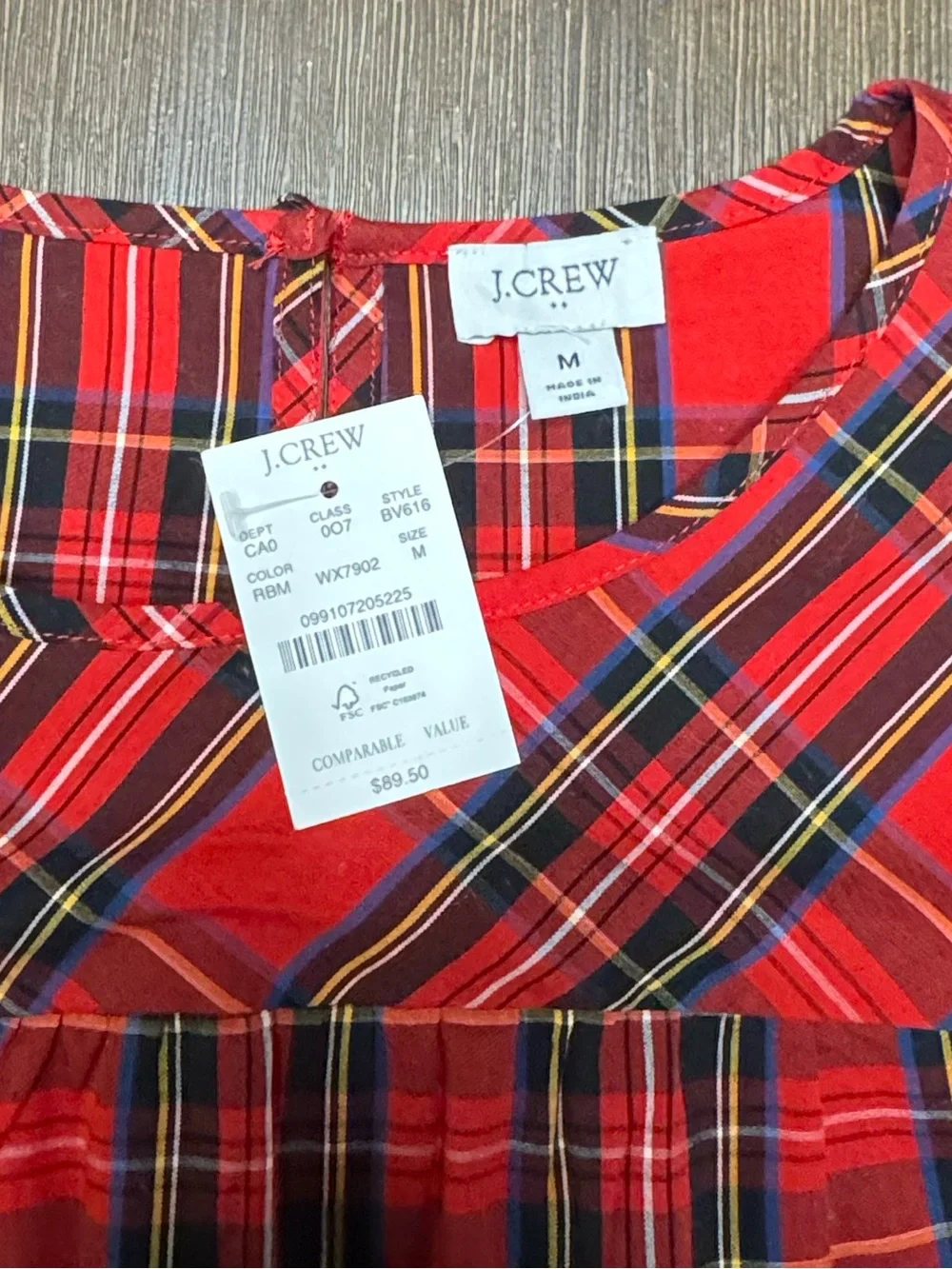 J Crew Plaid Top - Classic Holiday Style